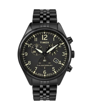Dit Timex Heren horloge beschikt over een Quartz binnenwerk. De kast (42 mm mm) is vervaardigd uit RVS (Zwart) en heeft een Mineraalglas. De band is Zwart RVS. Dit horloge uit de Timex The Waterbury reeks is een mooi en tijdloos geschenk. Verras jezelf of iemand anders met dit cadeau. Bovendien geniet u hierbij van 2 jaar garantie tegen alle fabricagefouten.