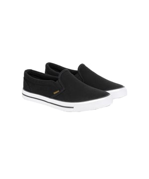 Upper: Cotton, Polyester. Padded Ankle. Flat. Cut: Low Cut. Design: Contrast, Logo, Rubber Badge. Toe Style: Round. Packaging: Boxed. Fastening: Slip-on.