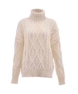 Der weiche Rollkragenpullover von myMo zeigt sich mit trendigem Zopf- und Strukturstrick. Der in Grobstrick gefertigte Pullover ist leger geschnitten, verfügt über überschnittene Schultern und breite gerippte Abschlüsse.  Pullover Sweater