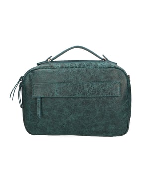 Bolso de mano unisex en piel genuina con efecto envejecido, bandolera ajustable extraíble. Interior forrado, 1 bolsillo con cremallera. Producto artesanal italiano. Hecho en Italia.