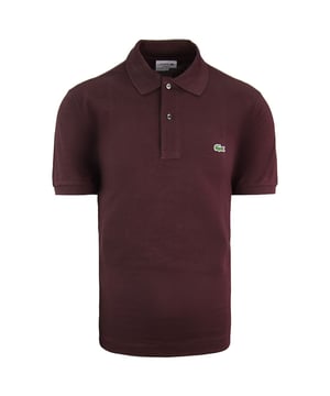 Lacoste Classic Fit Short Sleeve Collared Burgundy Mens Polo Shirt L1212 Y29