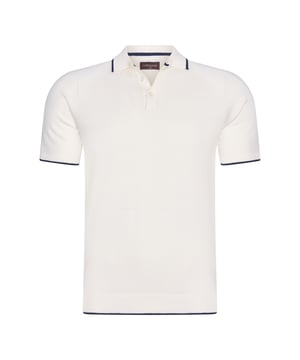 Tipped Tricot Polo von Cappuccino Italia in der farbe Weiss und in größe L.