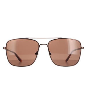 Calvin Klein Square Mens Brown Brown CK19136S  CK19136S are a modern square style crafted from lightweight metal. The silicone nose pads and double bridge ensure an all round comfortable fit. Slender temples feature the Calvin Klein logo for authenticity.