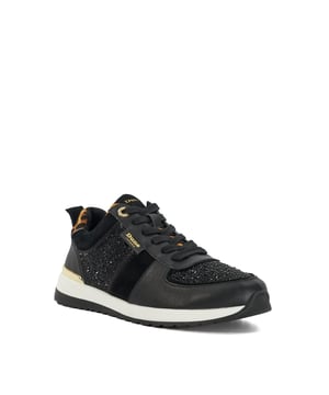 Need a style to brighten up your day-to-day look? Our cool and comfortable Ego lace-up trainers boast sparkly side panels and gold-tone Dune London branding. Team with everything you have in your wardrobe to update your existing outfits.
