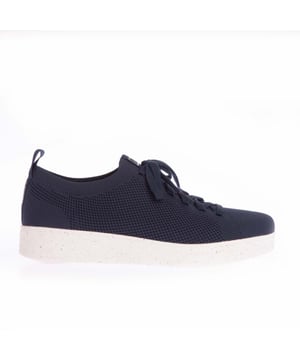 Womens Fit Flop Rally E01 Multi-Knit Trainers in navy.- Nylon-Mix Knit upper. - Pull on fastening.- Antibacterial Mesh Footbed.- Anatomicush Technology.- Slip-Resistant Rubber Outsole.- Ref: FB6399