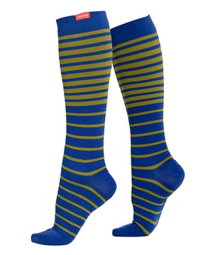 Energize your legs! Using integrally-knit graduated compression, these compression socks apply therapeutic pressure that starts at the ankle and gradually eases above. It’s this external pressure that energizes your legs and reduces swelling. These socks have a 30-40 mmhg compression level that is ideal for all-day, everyday wear, sitting or standing for long periods. High-quality premium nylon fibers and spandex throughout the sock allow for sustained compression throughout the day. Alleviate achiness & heaviness by squeezing the legs from the bottom up, our legwear can help increase circulation of freshly oxygenated blood back to your legs. These are made for people with circulation problems and also ideal for flight travel, pregnancy, exercising, when sitting or standing for long periods of time and even during visits to hospital. These socks are specially designed to energize legs, reduce swelling, alleviate achiness & heaviness and to aid in muscular recovery. The specially designed fabric nylon and the 400-needle count gives supreme comfort and flexibility which contours leg and heel for superior fit. These socks are comfortable and breathable with graduated compression from ankle to calf with a contoured leg and heel for a great fit. The flexible toe pocket doesn’t squeeze the toes! Tested & trusted: based out of missoula, montana, VIM & VIGR is dedicated to creating products that provide you with everyday relief. VIM & VIGR graduated compression legwear was developed in partnership with vascular surgeons and vein clinics and all products are listed with the food and drug administration (fda). These compression socks are available in slate blue/maroon and 3 sizes: Small/Medium, Medium/Large and Large/X-Large. They’re made out of 91% Nylon, 9% Spandex (latex-free) and are machine washable.