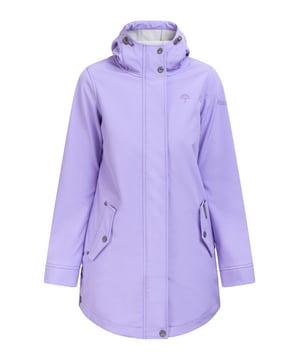 Met basics ben je aan de veilige kant - inclusief de sportief-chique softshelljas van Schmuddelwedda. Het model is ademend, wind- en waterafstotend en scoort met een stijlvolle, afgeronde lengte die ruim over het zitvlak reikt. De behaaglijke fleece binnenkant zorgt voor behaaglijke warmte en biedt ook op koudere dagen net zo betrouwbare bescherming, net als de grote capuchon met trekkoord en koord. Zoals gebruikelijk bij Schmuddelwedda sieren veel gedetailleerde accessoires zoals een geborduurde paraplu op de borst, de geborduurde merknaam op de bovenarm, evenals gegraveerde oogjes en merkritstrekkers de overgangsjas.  Softshell korte jas