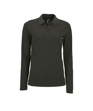 Fitted style. Ribbed collar. Taped neck. Three button placket. Twin needle sleeves and hem. 100% combed cotton. Ash: 98% cotton/2% viscose. Grey marl: 85% cotton/15% viscose. Charcoal marl: 60% cotton/40% polyester. XS - 6/8 UK, S - 8/10 UK, M - 10/12 UK, L - 12/14 UK, XL - 14/16 UK, XXL - 16/18 UK.