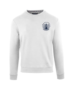 Esta sudadera de logotipo de Aquascutum blanco es perfecta para ropa informal o al aire libre. Su comodo dise�o presenta un logotipo sutilmente en relieve para un aspecto pulido. Salga con estilo y disfruta de la tela suave y calida. Collar elastico, extremos de la manga y cintura 100% algodon sueter delgada FG0523 01