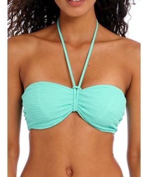 Ibiza Waves Underwired Bandeau Bikini Top. With detachable, adjustable straps that can be worn multiple ways. This product is recommended as hand wash only.