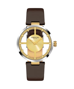 Kenneth Cole Dameshorloge Kwarts Goud• Materiaal kastdeksel: Roestvrij staal• Soort glas: Mineraal• Materiaal Band: Leer• Kleur kast: Goud• Waterdichtheid: 0 m (0 ATM)• Diameter: 36 mm