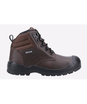 A fully waterproof practical safety boot with steel toe, steel midsole, double padded mesh collar, PU scuff cap for extra durability, moulded PU footbed for all day comfort and dual density PU outsole.
- Classic and Contemporary Waterproof Safety Boot. Ideal for Working Outdoors- Upper is made with Water Resistant Leather- Deep Padded Breathable Mesh Collar Provides Better Comfort- Sturdy Metal Hooks for Lacing- Comfortable and Cushioned Removable PU Footbed with Arch Support- Injected Moulded PU Scuff Cap for Extra Durability. Ideal when working on the knees- Dynamic and Raised Injected PU Midsole Clasps the Upper to Provide Increased Protection- Raised Heel for Enhanced Comfort and Stability to Provide Excellent Energy Absorption- Cleated Outsole Provides Ultimate Performance and Grip in Varied Conditions- Ladder Grip Lines for Working at Heights