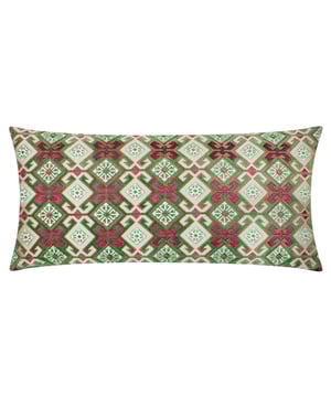 The Laurel cushion features a folk-inspired embroidered design on luxurious velvet fabric, giving it a rich, textured look. Complete with a plain reverse and a knife edge for a refined finish. This cushion is a beautiful piece that effortlessly adds character and charm to any space. Size: 30 cm x 70 cm