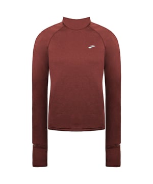 The Brooks Notch Thermal 2.0 Women's Top is designed to keep you cozy and comfortable during chilly runs or outdoor workouts. With its soft, insulating fabric and thoughtful features, this top is perfect for layering or wearing on its own in cold weather.

Key Features:
Manufacturer Colour:

Run Raisin

Thermal Insulation:

Soft, brushed thermal fabric traps heat effectively, keeping you warm on cold-weather runs without adding bulk.


Moisture-Wicking Technology:

DriLayerÂ® fabric wicks sweat away, ensuring you stay dry and comfortable throughout your workout.


Breathable Comfort:

Breathable material maintains warmth while preventing overheating during high-intensity activities.


Thumbholes and Extended Sleeves:

Built-in thumbholes provide extra coverage and warmth for your hands while keeping sleeves securely in place.


Semi-Fitted Design:

Tailored to contour the body without restricting movement, allowing for easy layering.


Secure Storage:

Includes a discreet zippered pocket to store small essentials like keys, cards, or gels.


Reflective Elements:

Subtle reflective accents enhance visibility in low-light conditions, adding an element of safety for early or late runs.


Stylish Brown Color:

Rich brown hue combines a modern, earthy aesthetic with functionality for a versatile look.



Whether you're running, hiking, or enjoying other outdoor activities, the Brooks Notch Thermal 2.0 Women's Brown Top is the ideal layer to keep you warm, dry, and focused on your goals.