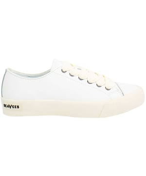 Seavees Crosby Lace-Up White Smooth Leather Womens Plimsolls CROSBY SNEAKER_WHITE LEATHER