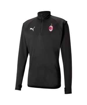 Puma AC Mailand 2020-21 Schwarzes Warmup-Fußball-Training MIDLAYER 758636 02