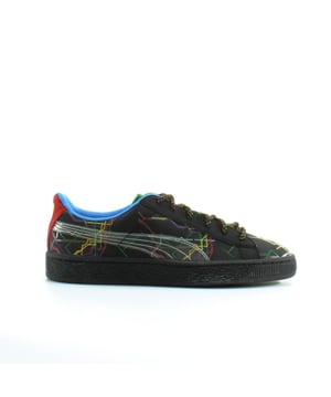 Puma Basket x Dee y Ricky Black Leather Mens Papacers 361498 01