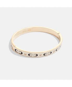 Kissing C Enamel Hinged Bangle Length 6.0cm, Height 5.5cm