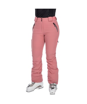 Licht gewatteerd. Nylon gevoerde. Microfleece bij de zitting en de knie. 3 waterafstotende ritszakken. Afneembare beugels. Ritsen voor zijwaartse beenverluchting. Enkelritssluiting aan de zijkant van het been met beleg. Enkelbanden. Gelede knie. Slank model. Waterdicht 5000mm, ademend 5000mvp, winddicht, getapete naden. Shell: 92% Polyester/ 8% Elastane TPU-membraan, Voering: 100% Polyester, Vulling: 100% Polyester. Tailleafmetingen voor vrouwen (ca.): XS/8 - 25in/66cm, S/10 - 28in/71cm, M/12 - 30in/76cm, L/14 - 32in/81cm, XL/16 - 34in/86cm, XXL/18 - 36in/91.5cm.