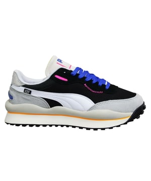 Puma Style Rider Play on Black Grey Low Lace Up Casual Mens Entrenadores 371150 02