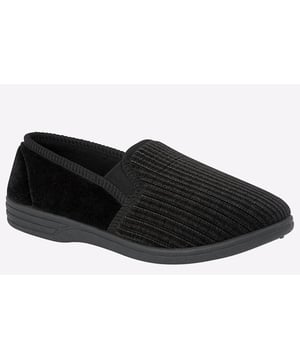 These Zedzzz men's slippers offer a classic and comfortable style, perfect for laid-back casual wear in and around the house. Featuring a ribbed texture and twin elasticated gussets, these slippers are designed for easy slip-on wear, ensuring a snug fit and hassle-free convenience.
- Velour upper
- Elasticated gussets
- Slip on silhouette
- Textile Covered Injected Sole