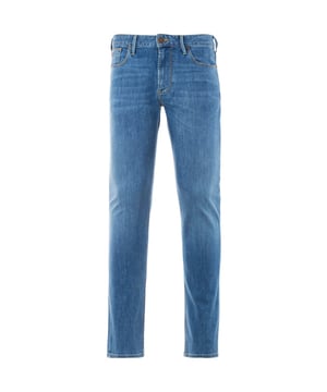Crafted from premium cotton denim with added stretch in a slim fit, these jeans from Emporio Armani combine a classic five pocket design with updated elements to bring you optimum comfort and style. Rivets have been used at each pocket to reinforce the stitching and add that much-needed durability. Finished with two Emporio Armani logos at the coin pocket and the rear.Slim Fit , Cotton Stretch Construction, Five Pocket Design, Tonal Stitching, Button & Zip Fly Fastening, Emporio Armani Branding. Style & Fit Slim Fit, Fits True to Size. Composition & Care 98% Cotton, 2% Elastane, Machine Wash.
