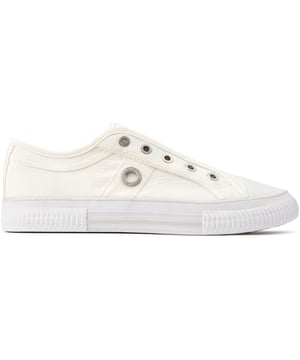 Step Into Effortless, Chillaxed Style With The S Oliver Canvas Slip-on Plimsolls. Designed For Laid-back Chic With Comfort And A Touch Of Carefree Summer Vibes, These White Plimsolls Feature A Soft Textile Upper And A Flexible Rubber Sole For All-day Wearability. The Concealed Gussets Allow For A Seamless Slip-on Fit, Enhanced By A Soft Foam Insole That Cushions Every Step And Accented With Engraved Ring Branding.