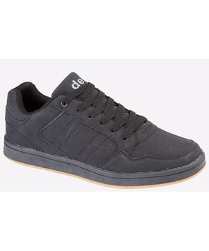 These Dek Quark trainers have been crafted using a synthetic nubuck upper in a all black colourway, full lace closure and cushioned footbed all anchored ontop of a durable rubber outsole. Creating a must have trainer that can be took to the skate park or hit the streets in style- Synthetic Nubuck
- Full lace closure
- Padded heel and ankle collar
- Cushioned footbed
- TPR Sole