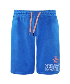 Original Penguin Graphic Logo Stretch Waist Blue Mens Lounge Shorts MLHPE941