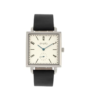 Metalen hoes; Precisie Japans quartz uurwerk; Niet-verblindend krasbestendig mineraal kristal; Logo-gegraveerde roestvrijstalen achterkant van de behuizing; Echt lederen band; Logo-gegraveerde roestvrijstalen sluiting; Seconden sub-wijzerplaat; 38 mm doorsnee; 3 ATM waterbestendigheid;