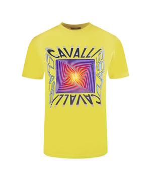 Bleiben Sie stilvoll und selbstbewusst mit diesem gelben Cavalli Class Box Logo T-Shirt. Mit seinem asymmetrischen Design unterstreicht dieses bequeme Oberteil Ihr einzigartiges Stilgefuhl und hinterlasst einen unvergesslichen Eindruck! Rundhalsausschnitt, kurze armel, 100 % Baumwolle, normale Passform, passt der Grosse des gelben T-Shirts entsprechend