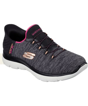 Mit den Skechers Slip-ins können Sie das Tempo erhöhen, da sie sehr leicht zu tragen sind und überragenden Komfort bieten: Summits - Dazzling Haze. Dieser vegane Schuh ist mit unserem exklusiven Fersenkissen ausgestattet und hat ein weiches Obermaterial aus meliertem Jersey-Strick.