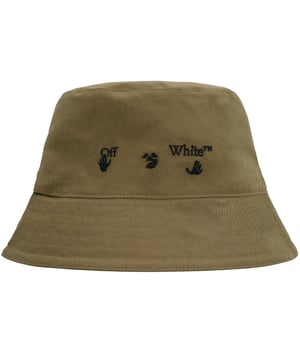 Green Bucket Hat, 100% Cotton, Brand Logo On Front, Made in Italy, Bucket Hat, Stitched Branding