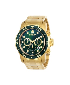 El Invicta 0075 tiene una caja de acero inoxidable de 48 millimetros con una esfera verde.
Esta modelo funciona con un movimiento de Cuarzo preciso.
Resistencia a la presión de aqua de 20 bares.
Este modelo es parte de la colección Invicta Pro Diver - SCUBA.

2 años de garantía Invicta.