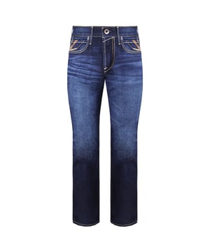 A modern take on a classic fit. Stylish, durable and comfortable denim, with a fashion bootcut leg opening and a rise that sits just below the hips.

Relaxed through waist, hip and thigh
Fashion bootcut
Dark wash with hand sanding and whiskers
No-rub comfort inseams
Anchored belt loops
Heavy-duty zippers and hardware
Extra deep front pockets