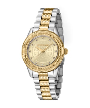 RC5L063M0085 Roberto Cavalli 4894626219580 Reloj de mujer de cuarzo en acero inoxidable champán, acero inoxidable 5 ATM, 32 mm