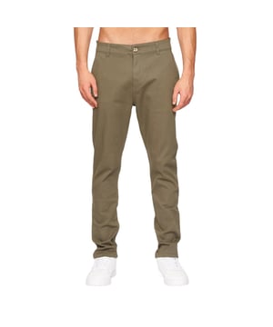 98% Cotton, 2% Elastane. Fabric: Stretch. Design: Plain. Fastening: Button, Zip Fly. Back Yoke, Belt Loops, Darted, Mock Horn Buttons, Topstitched, Twin Needle Stitch, Woven Label. Pockets: 2 Side Pockets, 2 Back Pockets, Buttoned, Welted. Waistline: Self Fabric Inner Waistband. Fit: Slim.