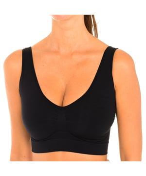 Shaping bra.
 Wide straps.
 Breathable and elastic fabric.
 Natural Push-Up Effect.
 Top style.
 Withouth stitches.
 Composition: 81% Polyamide, 19% Elastane
 Care:
Care:
 - Wash maximum 40º.
 - Do not iron.
 - Do not use bleach.
 - Do not centrifuge.