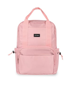 This Spiral Cali Backpack Is A Sleek And Contemporary Addition To Your Day Out. Crafted From A Pale Pink Nylon With Contrasting Black Details For A Stylish Look, This Hardwearing And Practical Backpack Is A Perfect Companion For Both Men And Women.