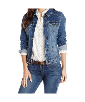Chaqueta vaquera para mujer tallas S-XL del Reino Unido, elegante chaqueta de botón de elemento básico de vestuario, dos bolsillos delanteros con solapa para un fácil almacenamiento, 98% de material de algodón y 2% de elastano para mayor comodidad y elasticidad, abrigo clásico ideal para usar en todas las ocasiones casuales.