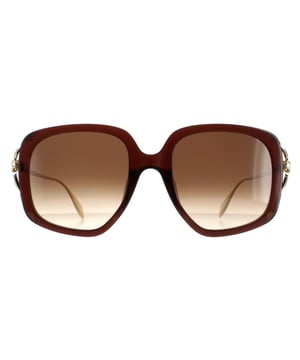 Las gafas de sol Alexander McQueen Square para mujer en degradado marrón dorado am0374s son un elegante modelo cuadrado fabricado en acetato ligero. El logotipo de Alexander McQueen está incrustado en las patillas delgadas para la autenticidad de la marca.