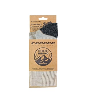 Comodo 1 Pack Trekking Performance SocksComodo have been providing high-quality socks for men and women since 1996. They sell a range of socks for hiking, cycling, hunting, skiing, and other outdoor events.For long trails, these trekking performance socks are a must have if you love the great outdoors. These socks are made from bamboo fibres to keep feet dry in warmer climates.These socks feature double welted tops to prevent the socks from riding down, so you don't have to worry about pulling your socks up.The socks feel lighweight no matter the type of shoes you're wearing. Your feet will feel comfortable and protected in these trekking performance socks. These socks are available in sizes 3-11 UK and suitable for both, men and women. They are made from 40% Bamboo Yarn, 30% Polycolon, 15% Polypropylene, 10% Polyamide, 5% Elastane. They are machine washable at 30. Extra Product Details  - Sizes 3-11 UK - 1 Pair - Trekking socks - Bamboo socks - Machine Washable - Moisture Wicking - Walking Socks