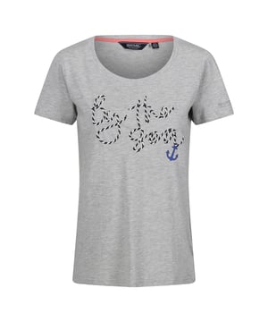 95% Cotton, 5% Viscose. Fabric: Marl, Soft Touch. Design: Embroidered, Text. Neckline: Crew Neck. Sleeve-Type: Short-Sleeved. Fabric Technology: Breathable. 160gsm. Sustainability: Sustainable Materials.
