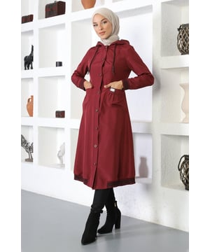 Stoffmerkmal: Hergestellt aus Verbundstoff.Produktmerkmal: Es handelt sich um ein neues Hijab-Modestück der Saison. Es ist ungefüttert. Es hat vordere Knöpfe, die verwendet werden können. Es hat eine Kapuze. Es hat eine Tasche. Die Manschetten und der Saum sind gerippt. Aufgrund von Konzeptaufnahmen kann es zu leichten Farbunterschieden zum Produkt kommen. Das Model trägt Größe 38.Größe 38 Trenchcoat Maße:Produktlänge: