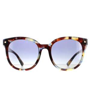 Gafas de sol Valentino redondas para mujer Havana multicolor azul degradado VA4083 Las VA4083 son un glamuroso diseño redondo elaborado en ligero acetato. El logotipo de Valentino aparece en las patillas para reconocer la marca. Las tachuelas en la montura frontal completan el look de moda.
