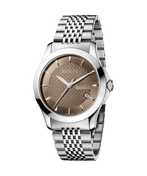 Gucci G-Timeless YA126406 is an amazing and attractive Gents watch . Material of the case is Stainless Steel and the Brown dial gives the watch that unique look. The features of the watch include (among others) a date function. 50 metres water resistancy will protect the watch and allows it to be submerged in water for periods, so can be used for swimming and fishing. It is not reccomended for high impact water sports. 38mm case diameter