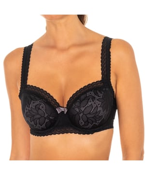 Wireless bra.
 Cups without foam.
 Elastic and adjustable straps.
 Lace detail.
 Bow in the central part.
 Back closure with three-position hooks.
 Lace and lace hems.
 Elastic sides.
 Seams seen in tone.
 Composition: 79% Polyamide, 21% Elastane
 Care:
Handwash.
 Do not use bleach.
 Do not use dryer.
 Do not iron.
 Do not dry clean.
