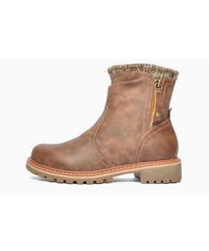 Crafted from vegan friendly materials, with a distressed vintage finish and woven trim, Divaz present their Niki ankle boot, designed to elevate any outfit whilst remaining durable and comfortable. 
 These boots feature a chunky TPR outsole with grooves that prevent slipping, ensuring optimal traction no matter what the surface. This combined with the warm microfiber fleece lining overall delivers a comfortable and secure feel with every wear. 
 - Synthetic and textile mix upper 
 - Fleece Lined
 - Functional Side Zip
 - Side zip for easy off / on wear 
 - Warm microfibre fleece lining
 - Chunky TPR outsole
 - Vegan friendly