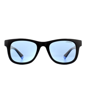 Polaroid Kids Sunglasses 8009/N/NEW D51 C3 Black Blue Blue Polarized are a cool wayfarer style for kids with bright colours from Polaroid. The Polarized lenses will help protect a young person's eyes from glare which is even more important in developing young eyes.