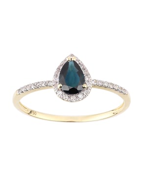 18K (750) Yellow Gold: 1gr; # Diamond: 0.09ct; # Sapphire: 0.5ct